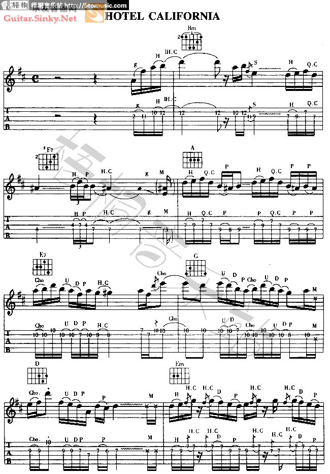 加州旅馆电吉他solo
