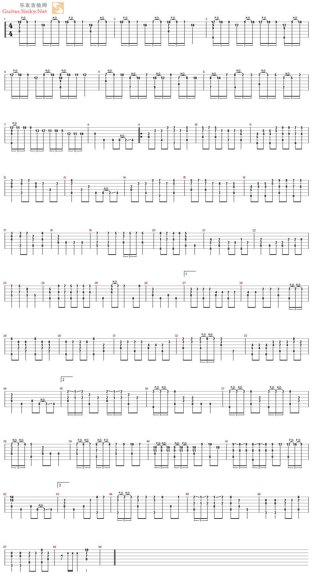 小叮当(哆啦a梦) 吉他谱 第1页