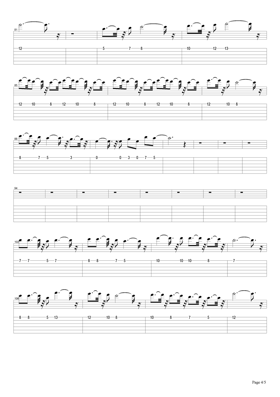 超人主题曲 吉他谱 第4页