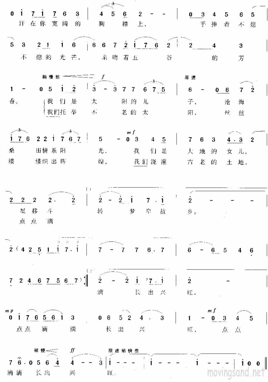 太阳的儿子 陈玉国词 朱良镇曲 吉他谱-虫虫吉他谱免费下载