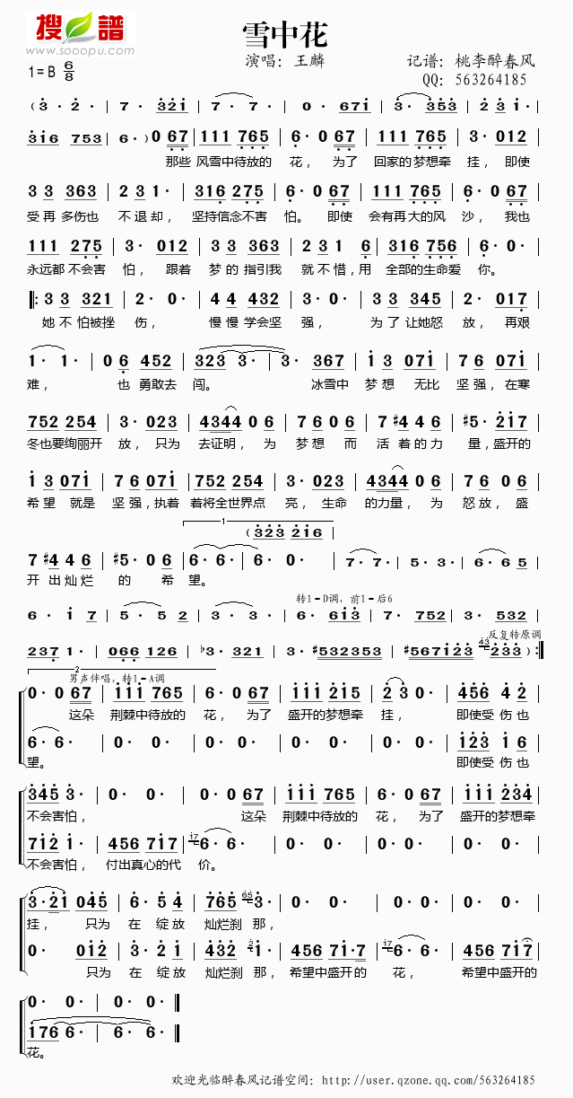 >> >> 王麟 >>雪中花