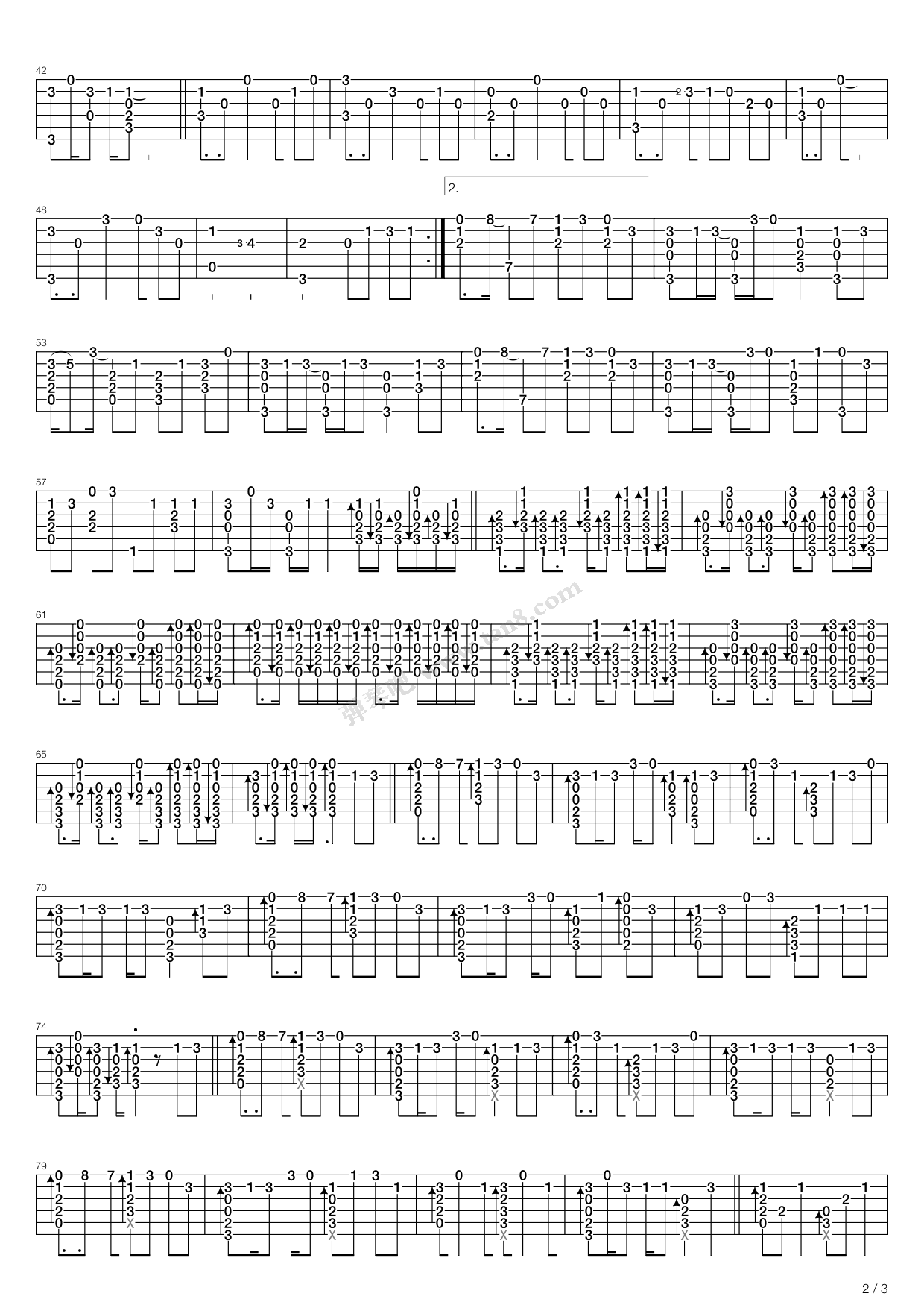 《心拍数?0822》,蝶々p/鹿乃(六线谱 吉他谱吉他谱 第2页