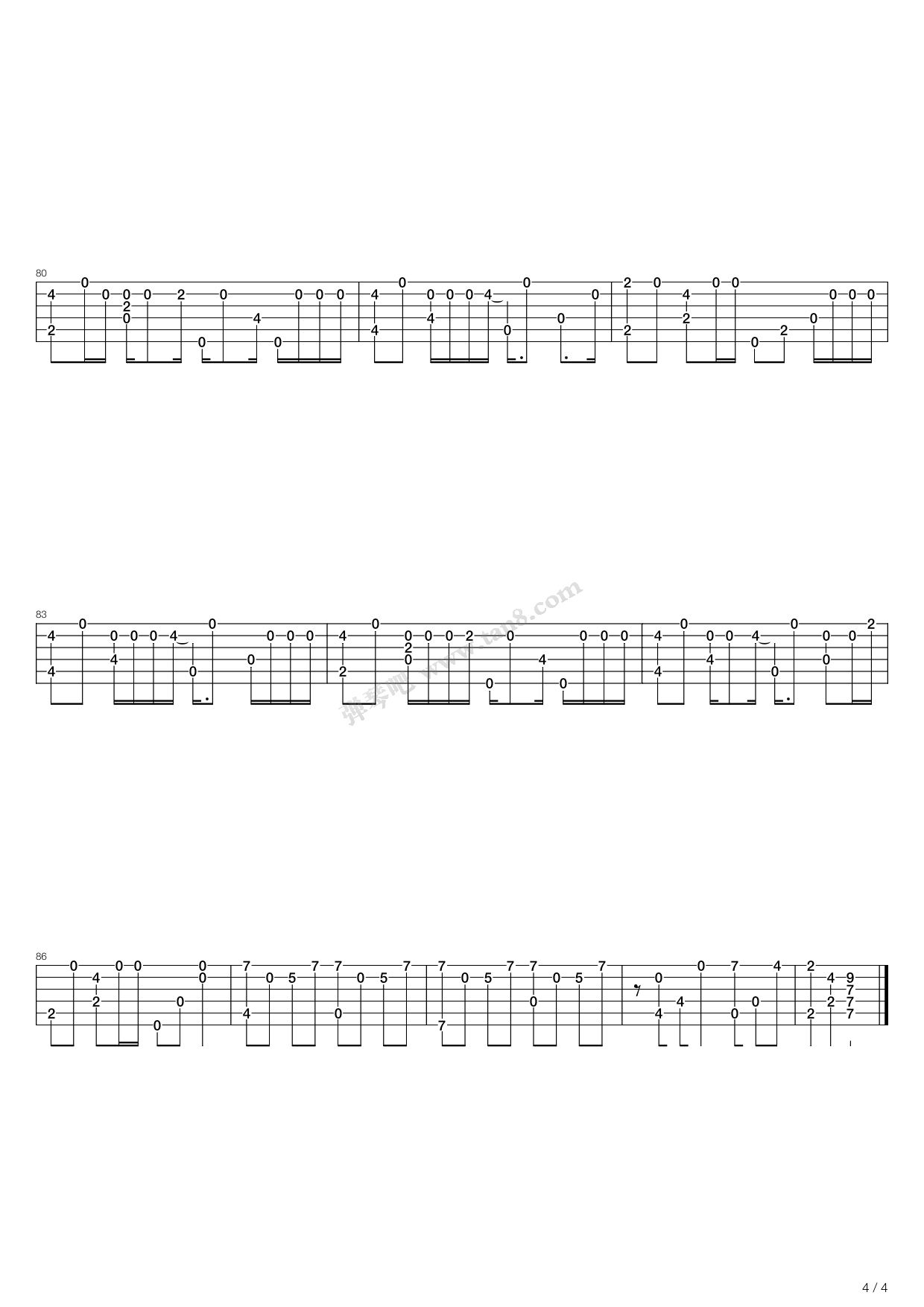 《アイロニ (反语)》,すこっぷ/初音ミク(六线谱 吉他谱吉他谱 第4页