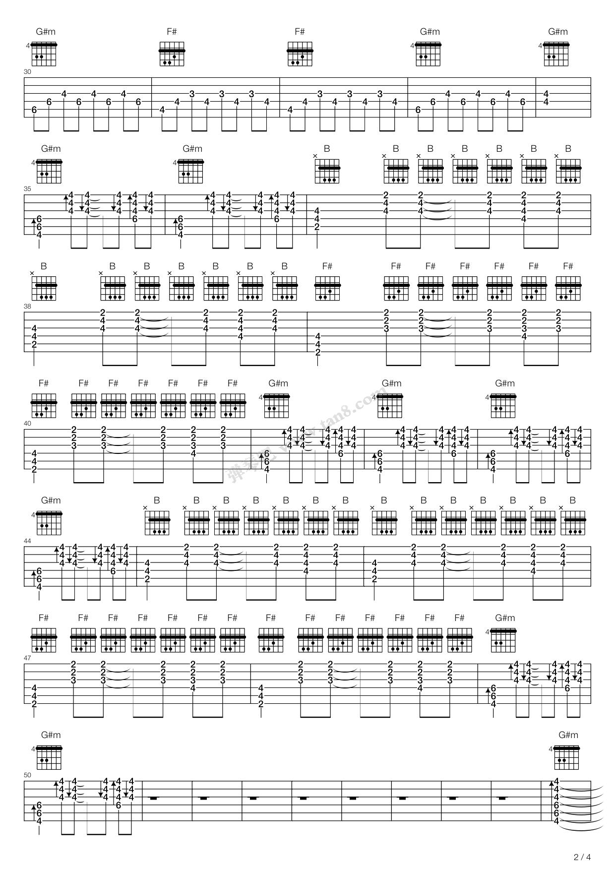 《归来》,满江(六线谱 调六线吉他谱-虫虫吉他谱免费图片