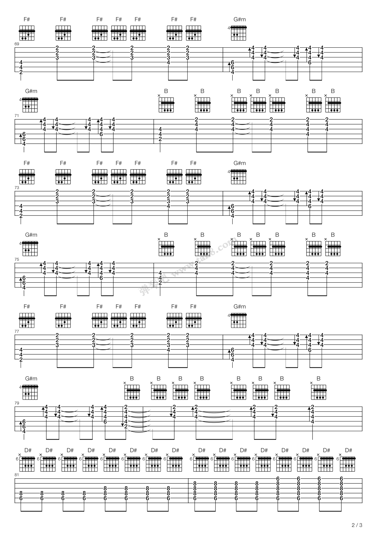 归来 吉他谱-虫虫吉他谱免费下载