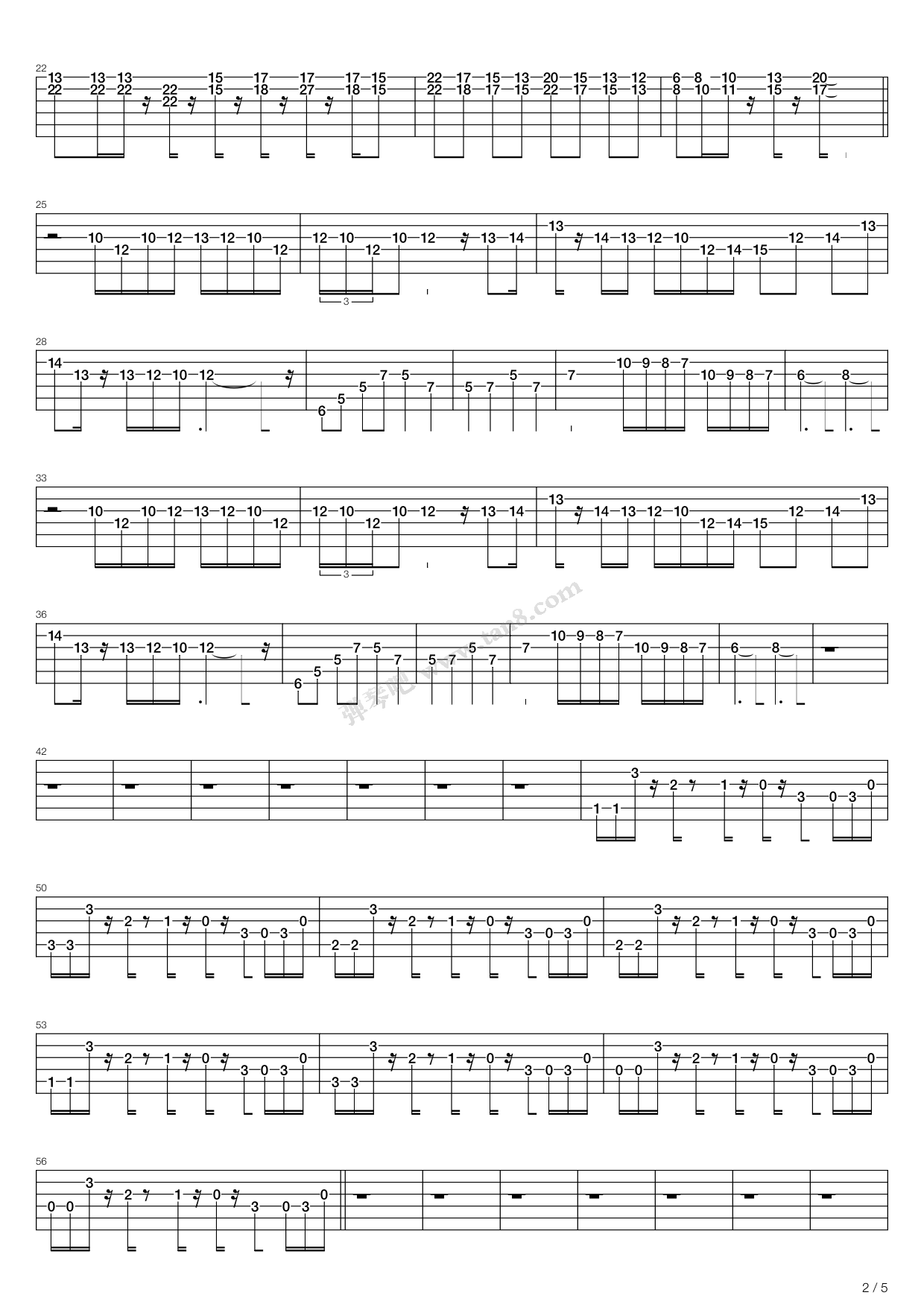 《传说之下——megalovania》,toby fox(六线谱 吉他谱吉他谱 第11页