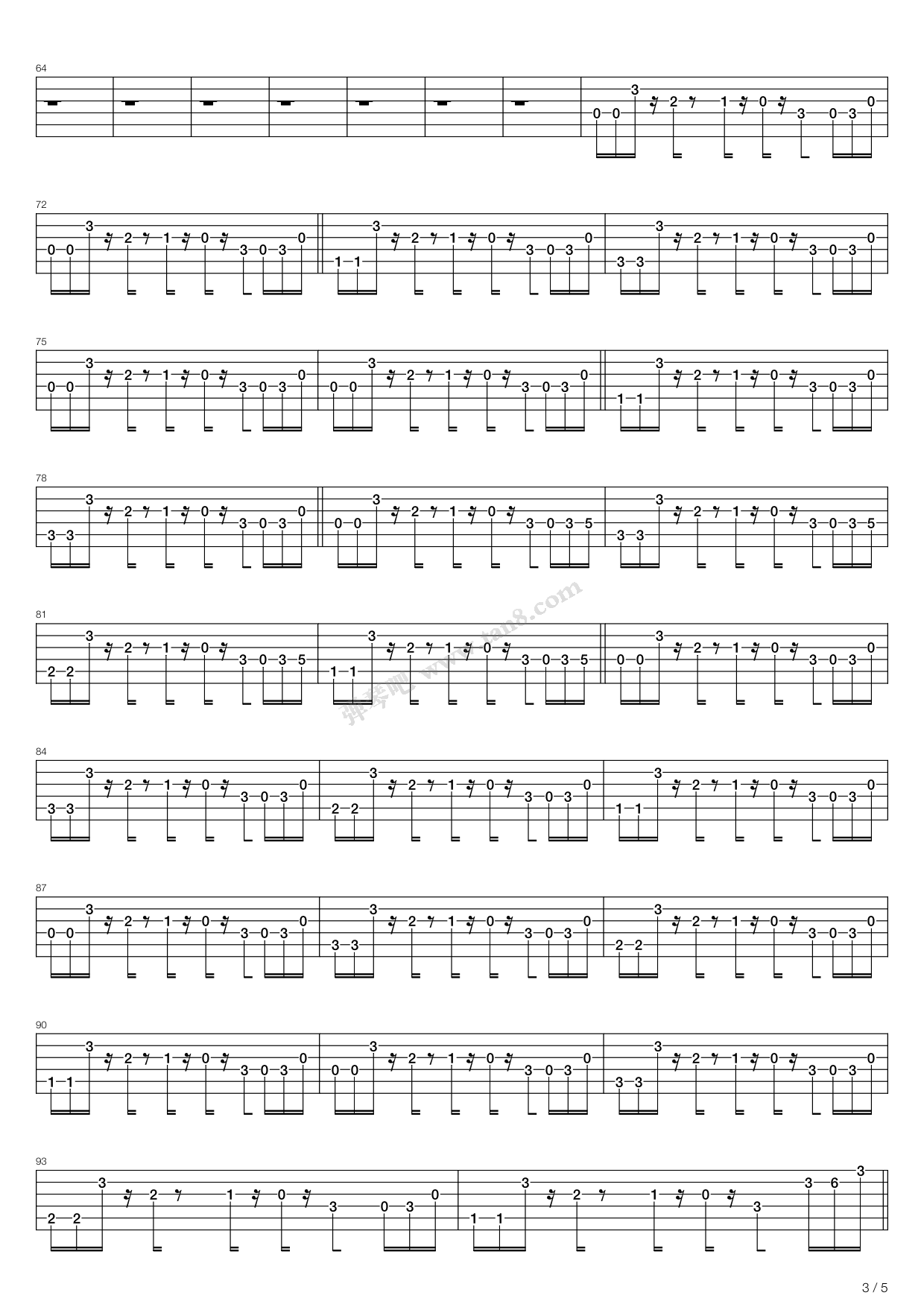 《传说之下——megalovania》,toby fox(六线谱 吉他谱吉他谱 第12页