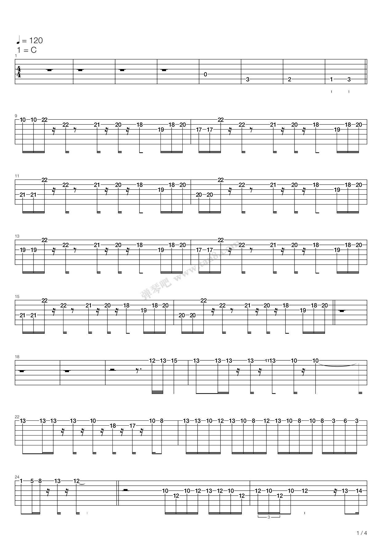 《传说之下——megalovania》,toby fox(六线谱 吉他谱吉他谱 第15页