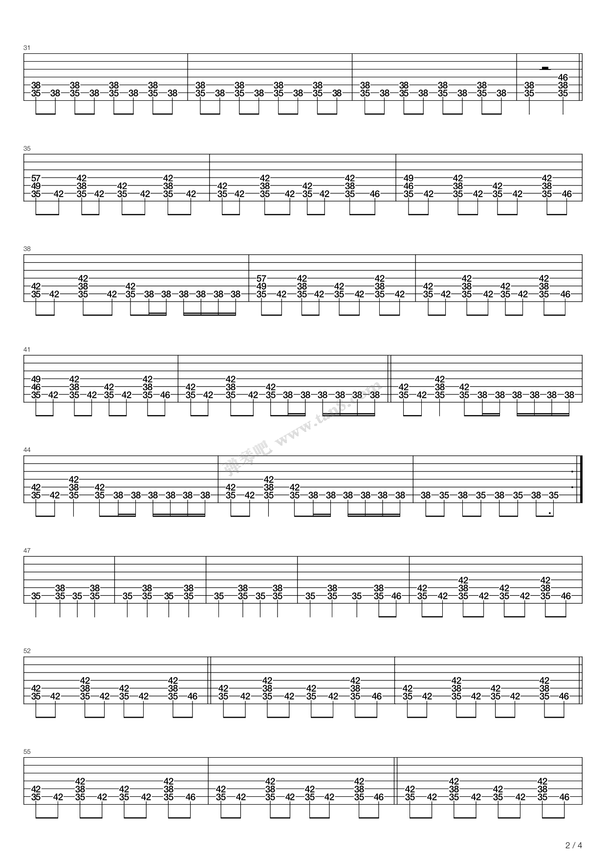 《uptown funk》,mark ronson(六线谱 吉他谱吉他谱 第9页