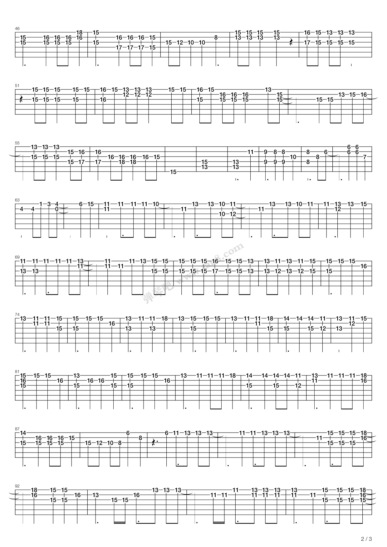 《spring day》,防弹少年团(六线谱 吉他谱吉他谱 第2页