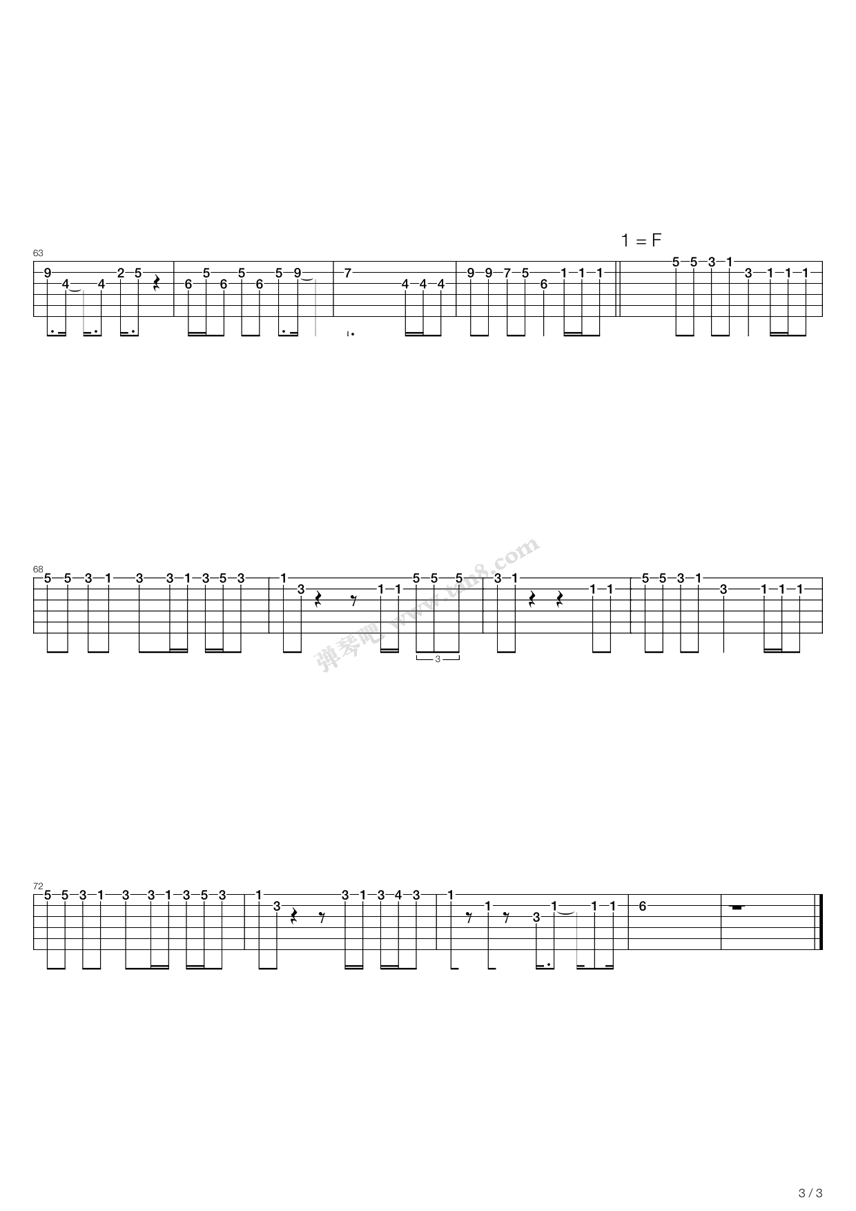 Last Dance（Bigbang 吉他谱虫虫吉他谱免费下载