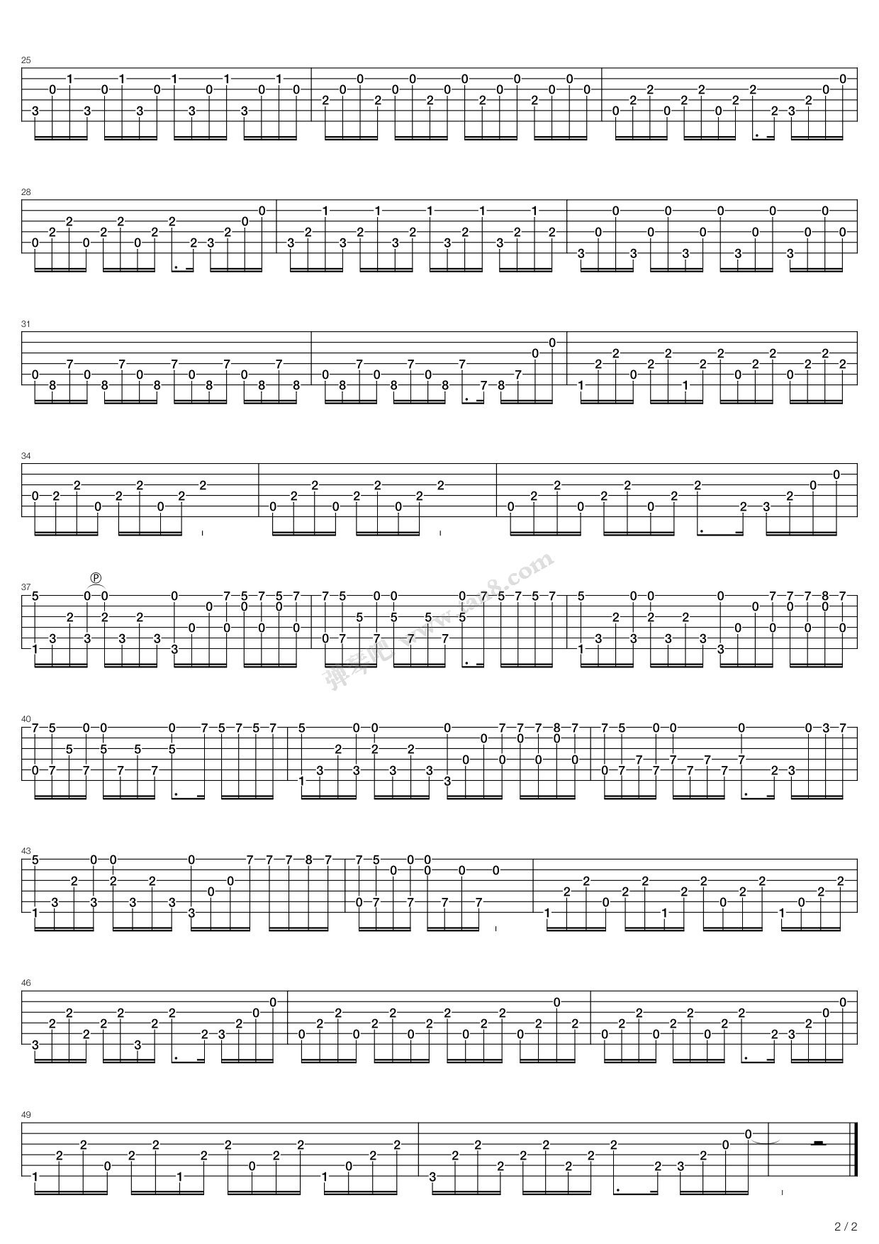 《una mattina (d调)》,ludovico einaudi(六线谱 吉他谱吉他谱 第2页