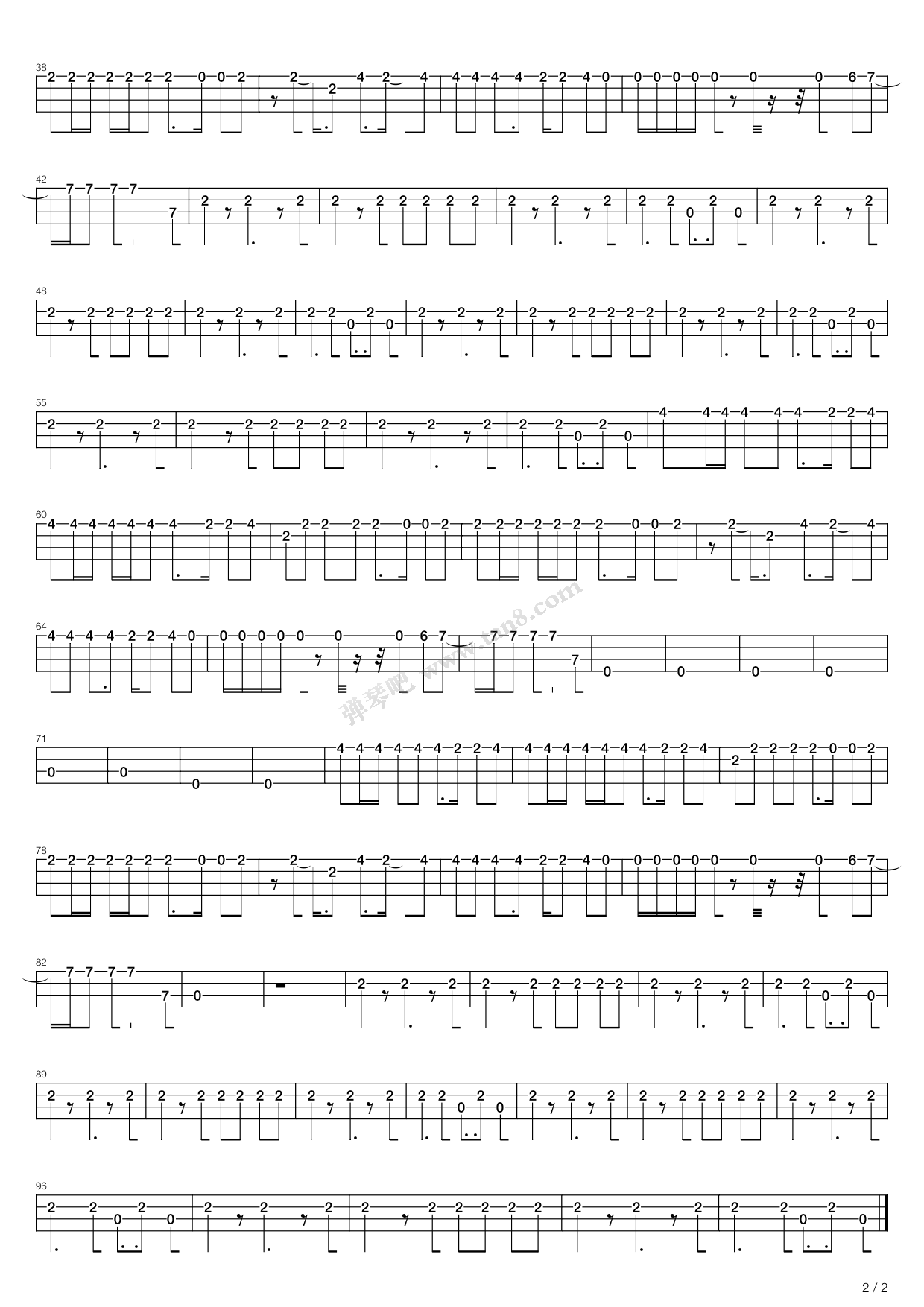 《Back in Black》,AC/DC（六线谱 调六线吉他谱虫虫吉他谱免费下载