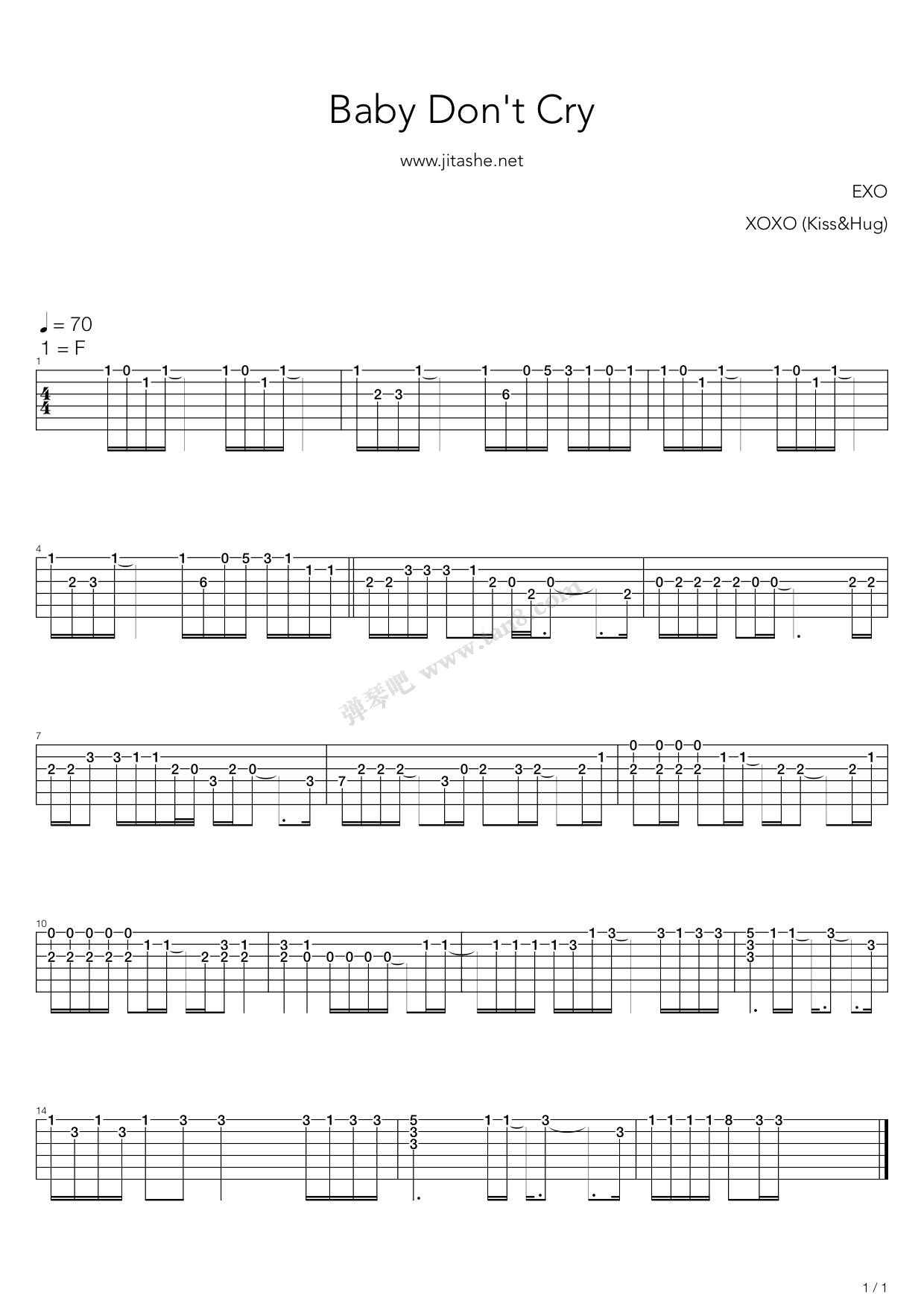 Don't Cry吉他谱_Guns N' Roses_C调Solo片段 - 吉他世界