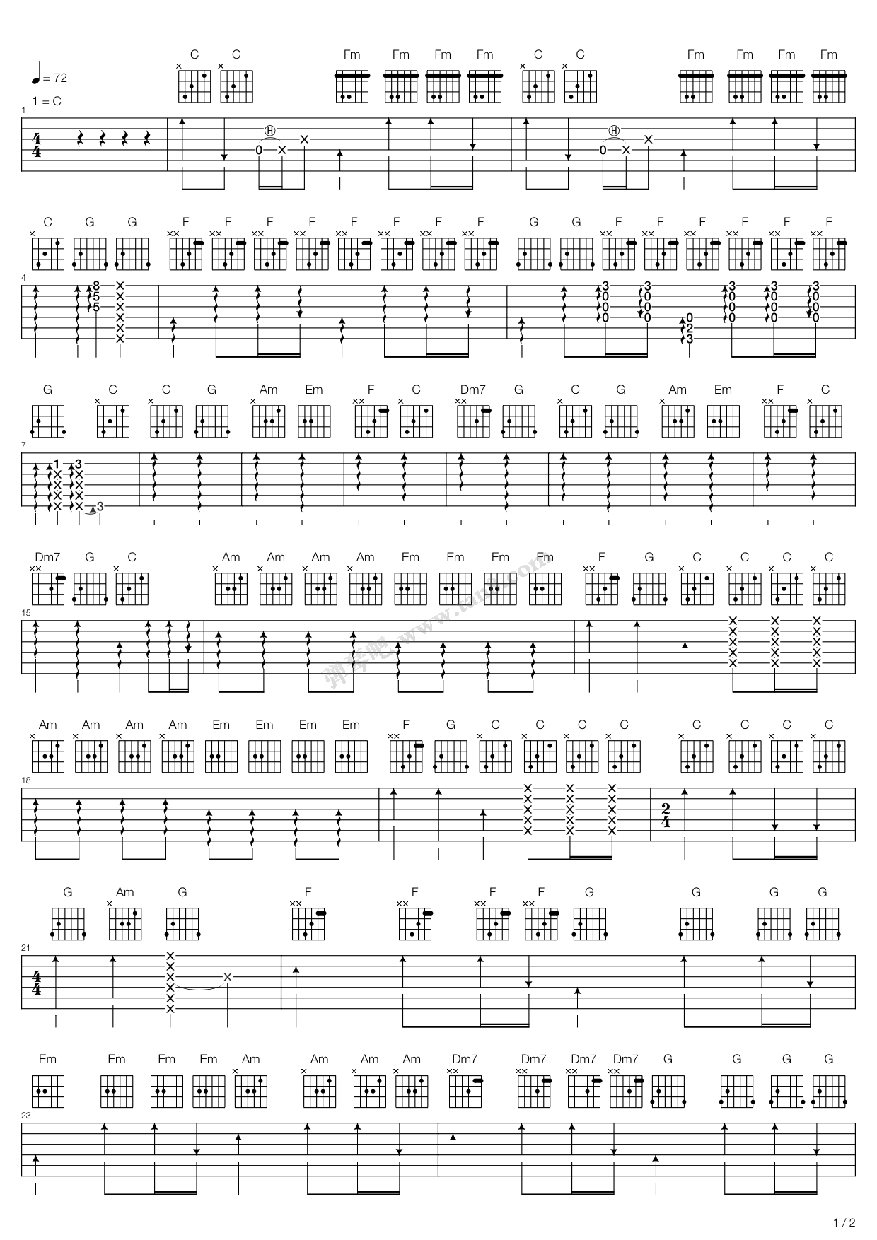 《老男孩》,老男孩 跟马叔叔一起摇滚学吉他(六线谱 吉他谱吉他谱 第1