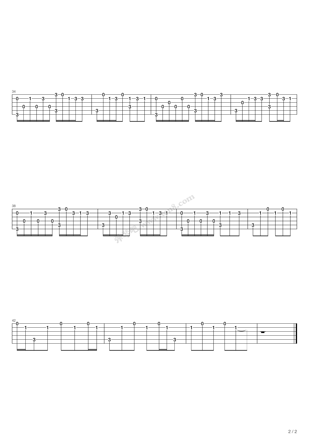 《万物生长》,宋冬野(六线谱 吉他谱吉他谱 第2页