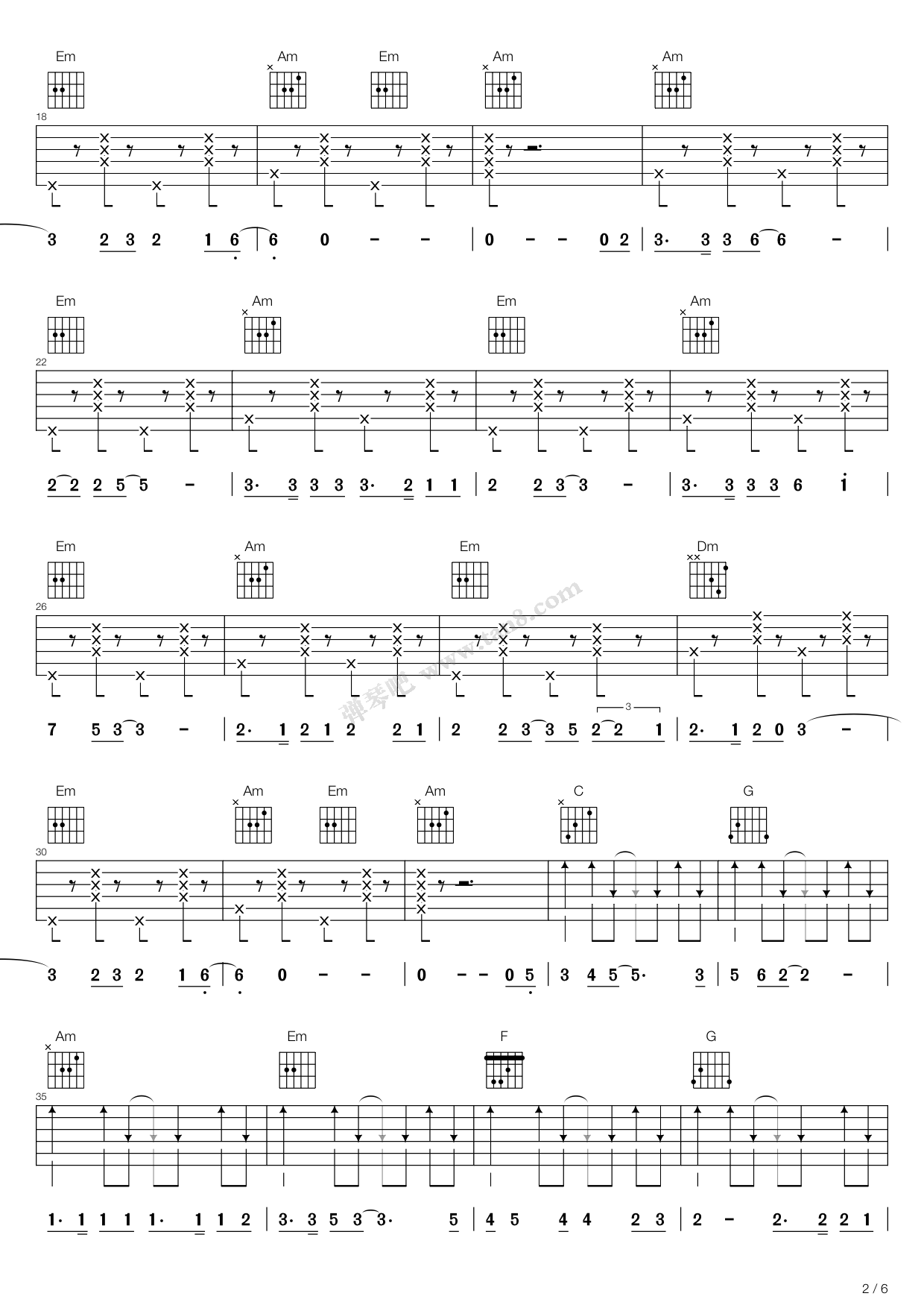 lemontree柠檬树c调吉他弹唱版foolsgarden