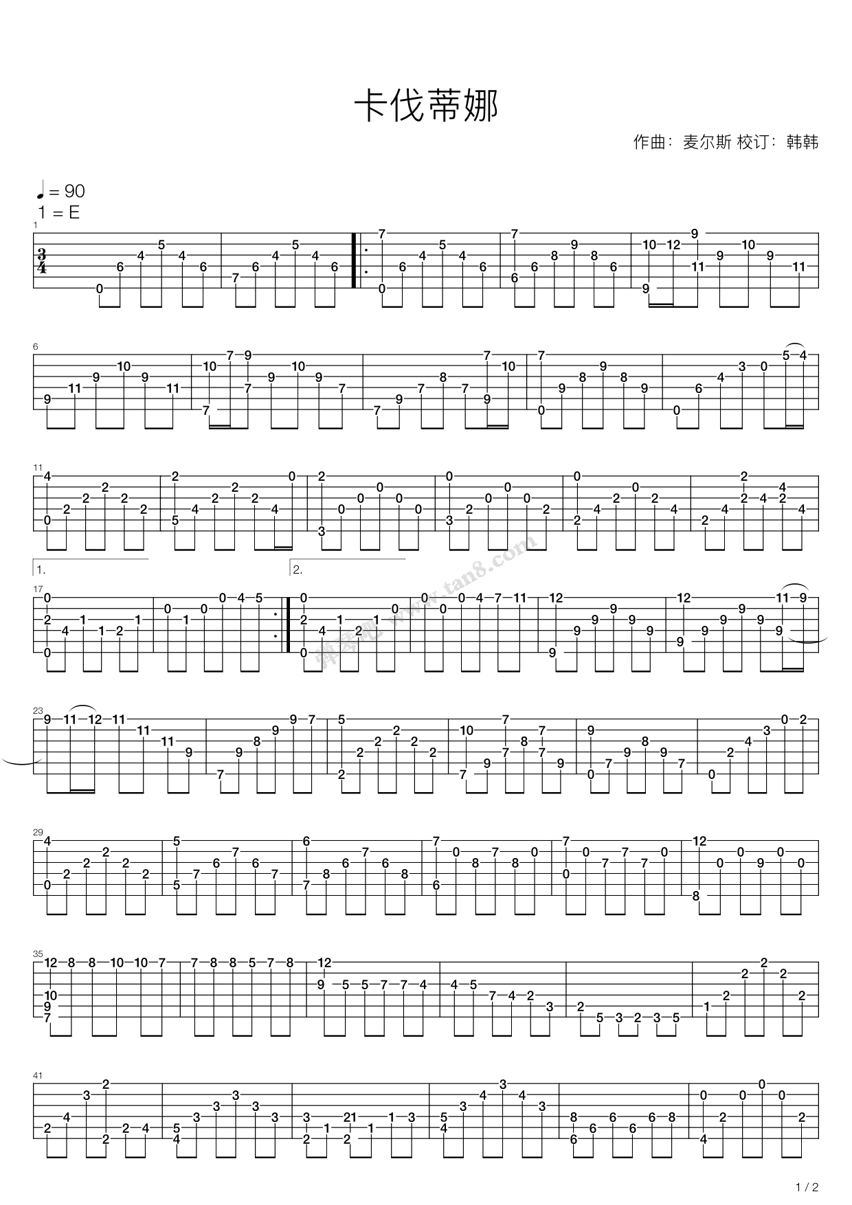 卡伐蒂娜(cavatina) 吉他谱-虫虫吉他谱免费下载