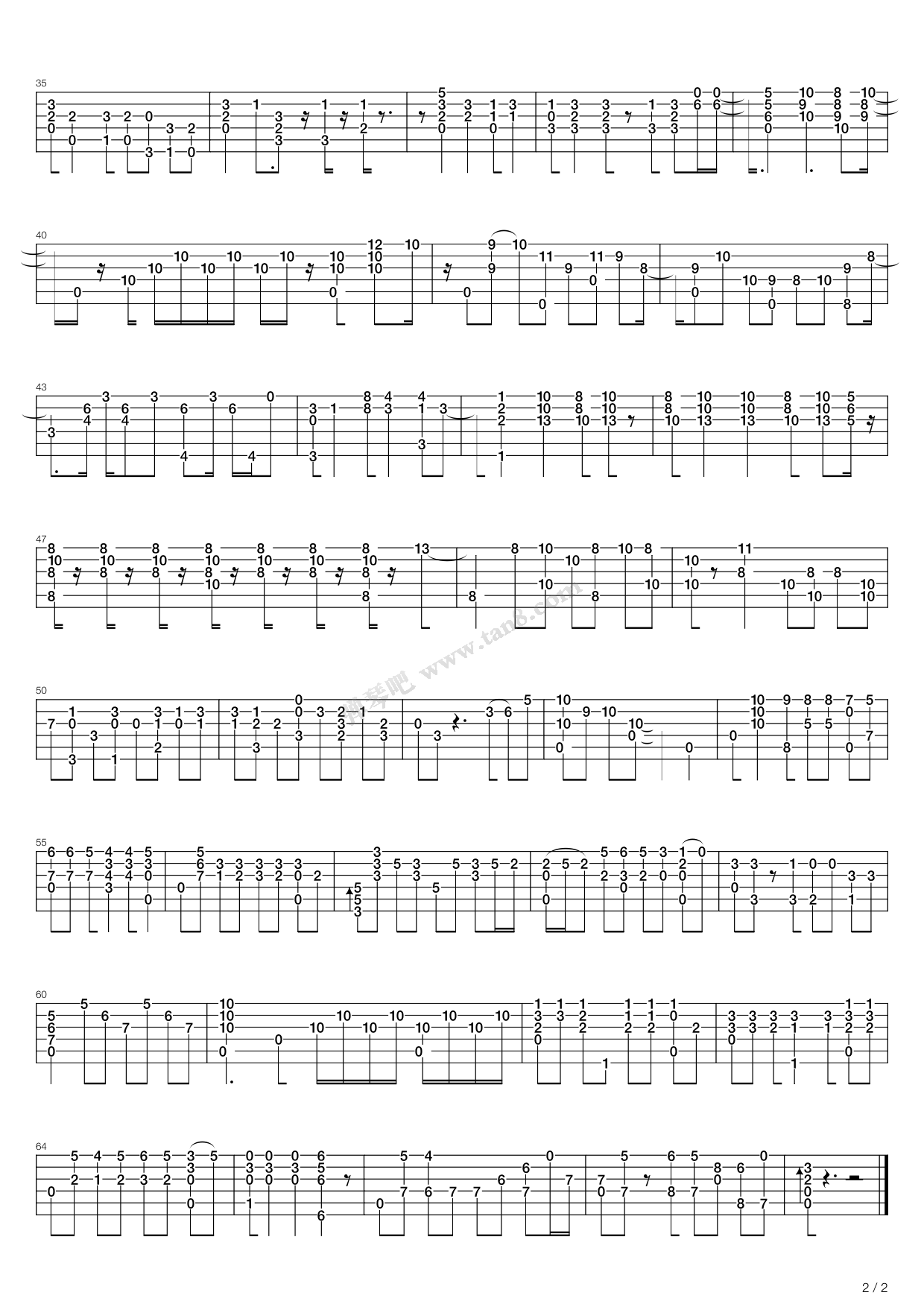 《the crave(海上钢琴师插曲)》,(六线谱 吉他谱吉他谱 第2页