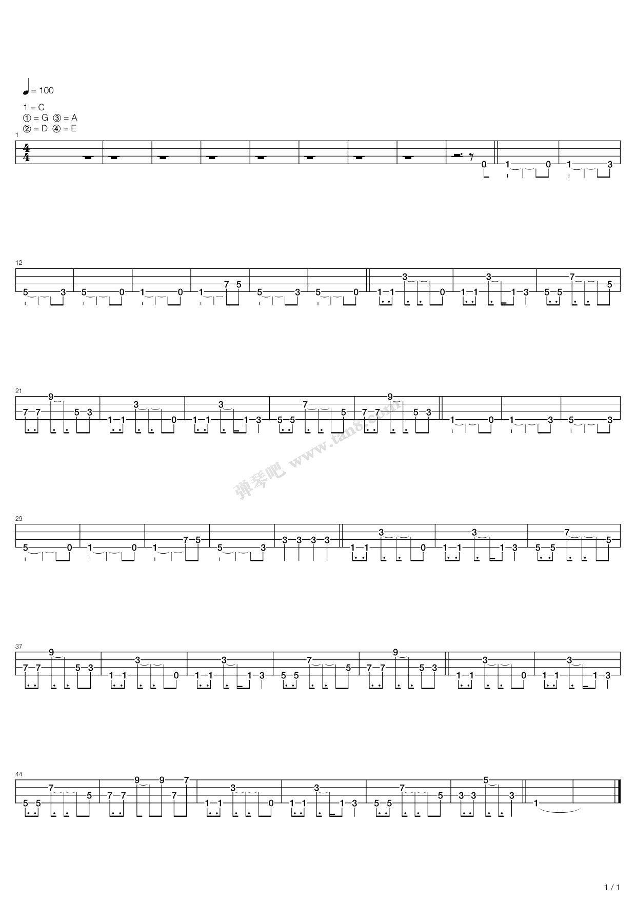 《intro》,the xx(六线谱 吉他谱吉他谱 第4页