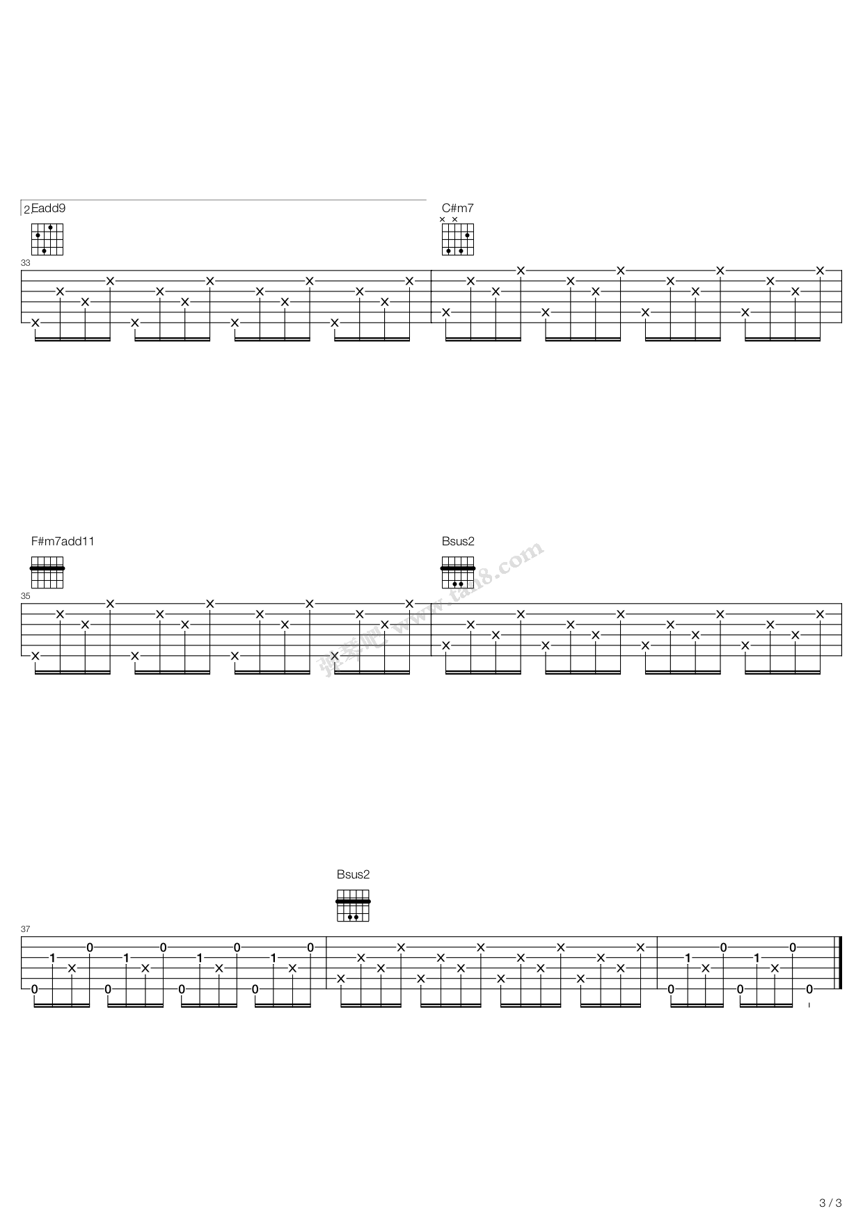 《女儿情》,万晓利(六线谱 吉他谱吉他谱 第3页