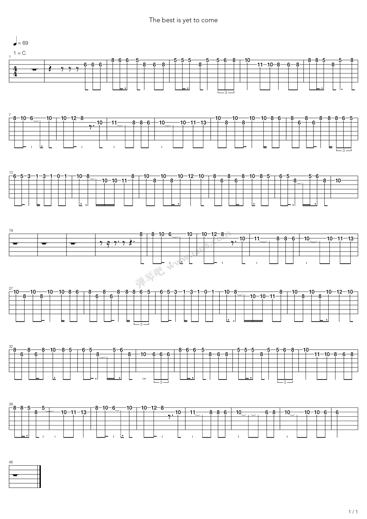 《The Best Is Yet To Come》,林一峰（六线谱 调六线吉他谱虫虫吉他谱免费下载