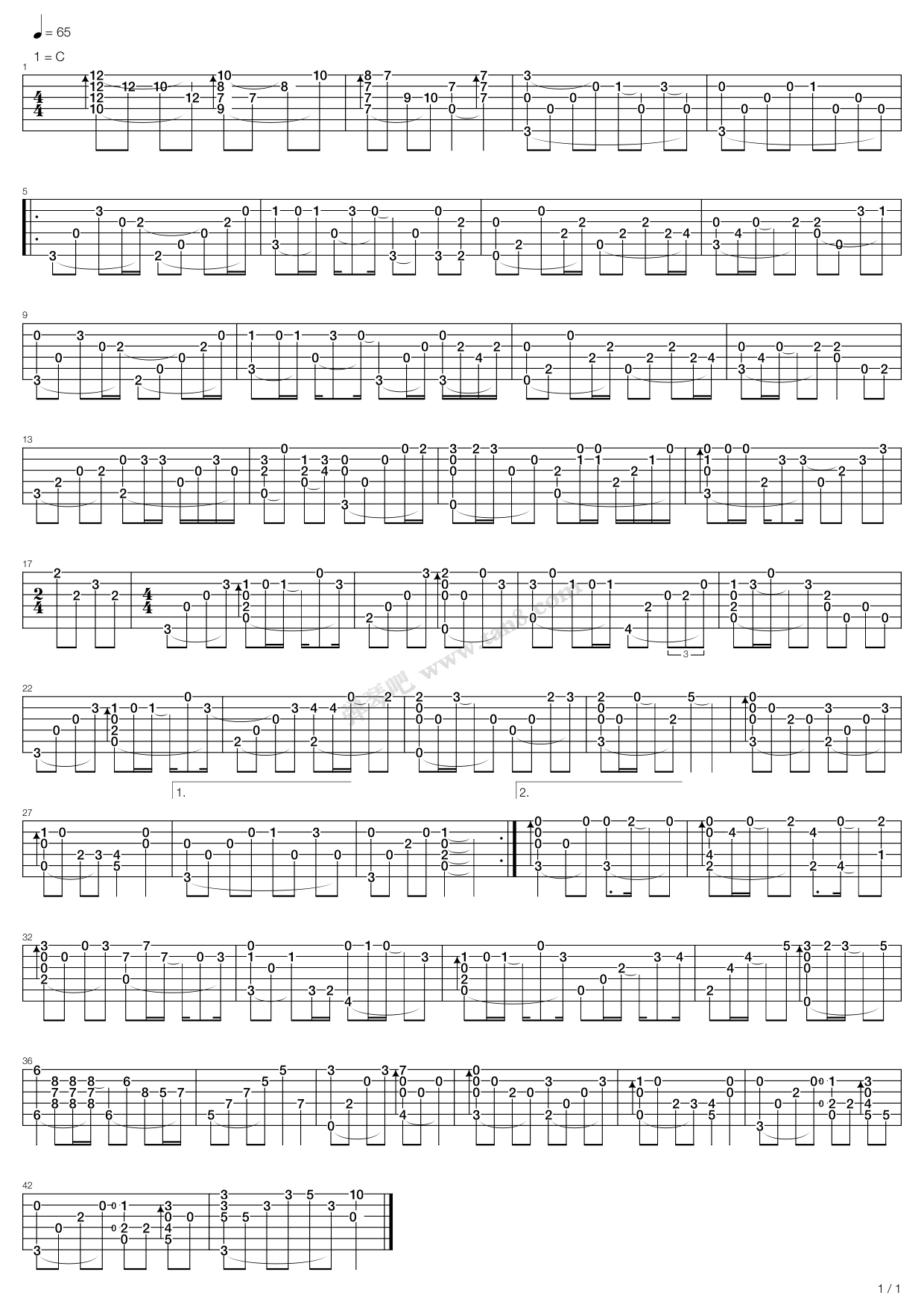 我的野蛮女友主题曲i believe(指弹版,卢家宏) 吉他谱-虫虫吉他谱免费