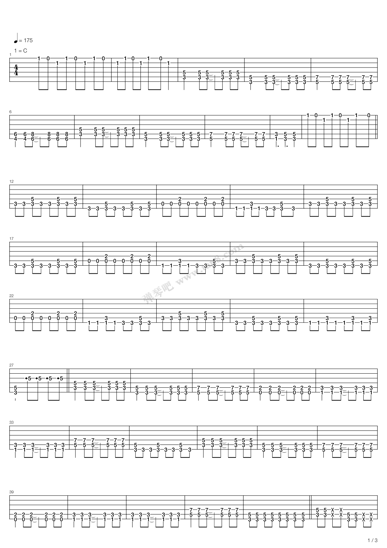 《范逸臣 无乐不作》,范逸臣(六线谱 吉他谱吉他谱 第1页