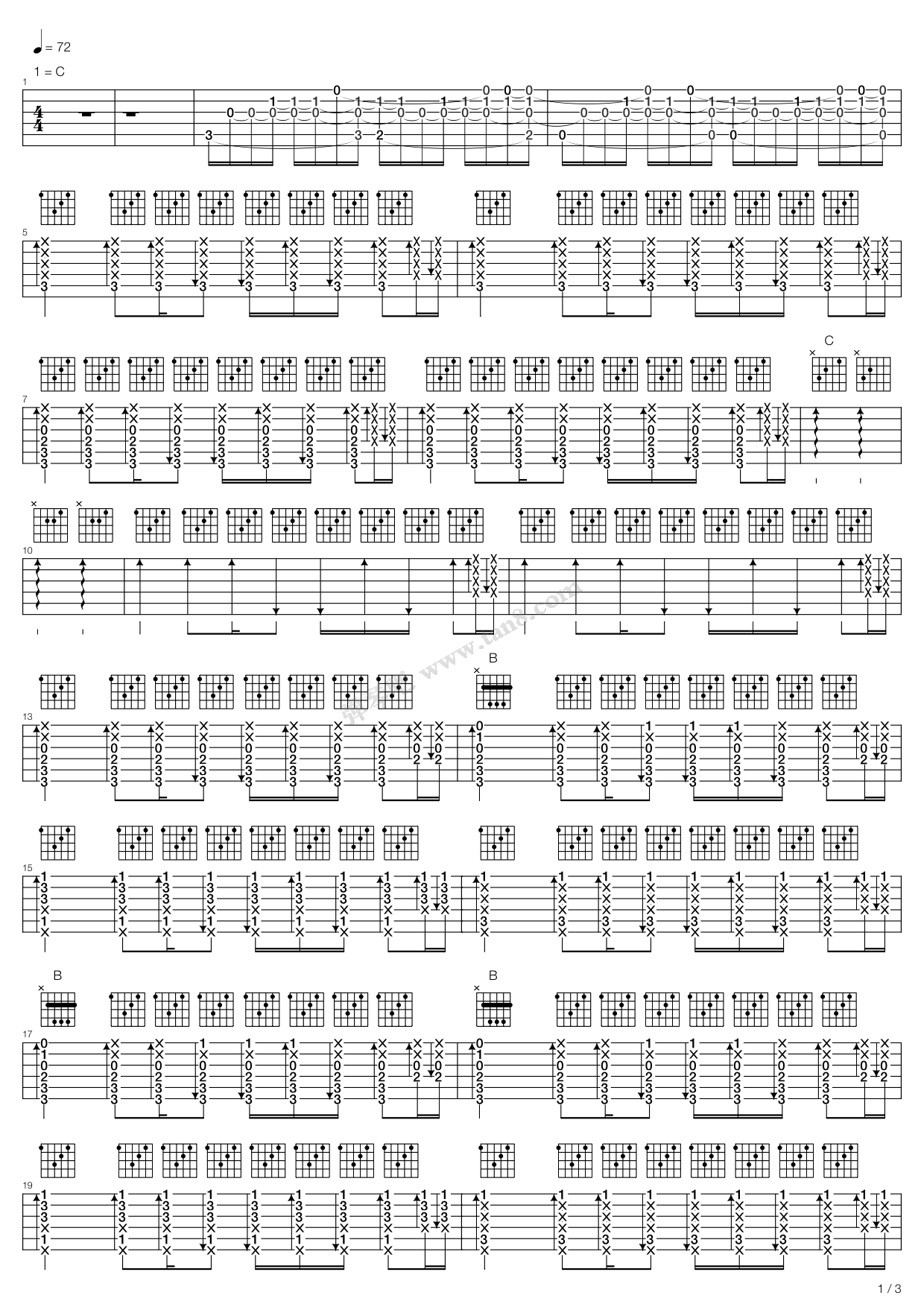 《我很好(i-m fine(奋斗片尾主题曲,刘沁(六线谱 吉他谱吉他谱 第