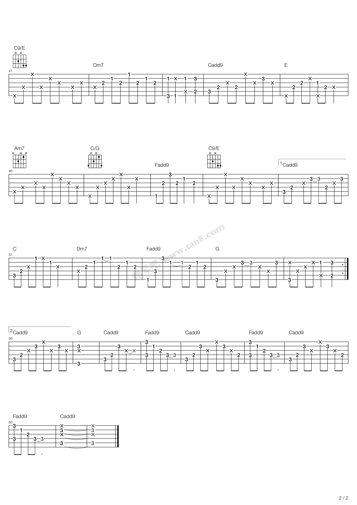 天黑 吉他谱-虫虫吉他谱免费下载