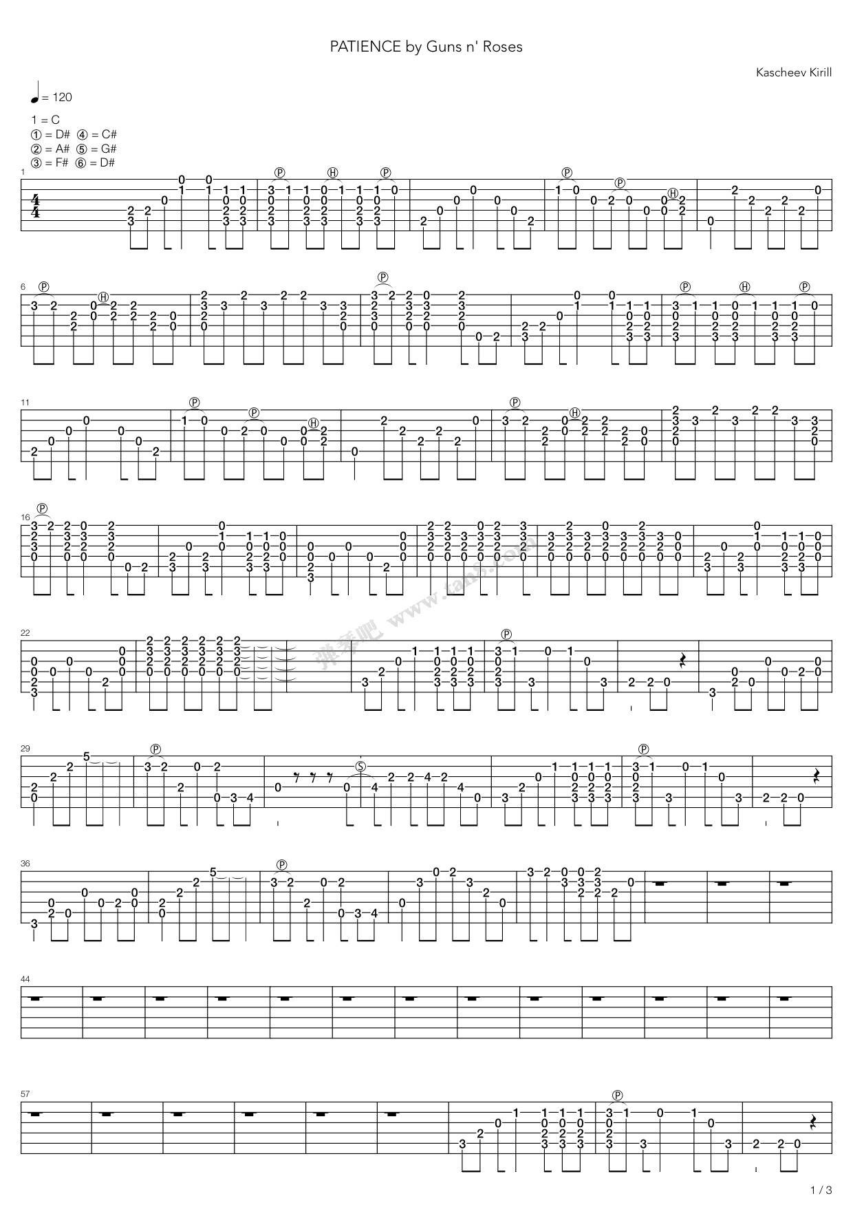 patience 吉他谱-虫虫吉他谱免费下载