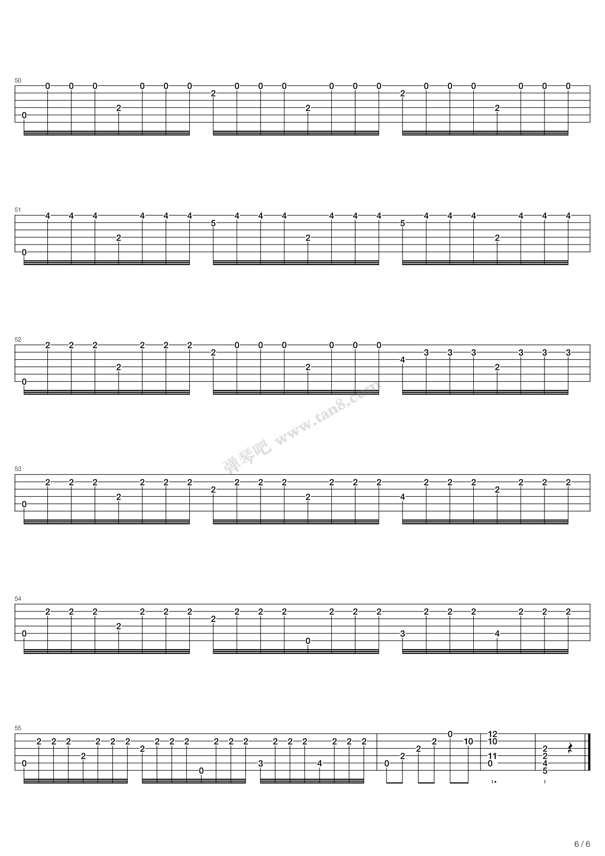 阿尔罕布拉宫的回忆-经典重制版C调GTP六线-独奏吉他谱-虫虫吉他谱免费下载