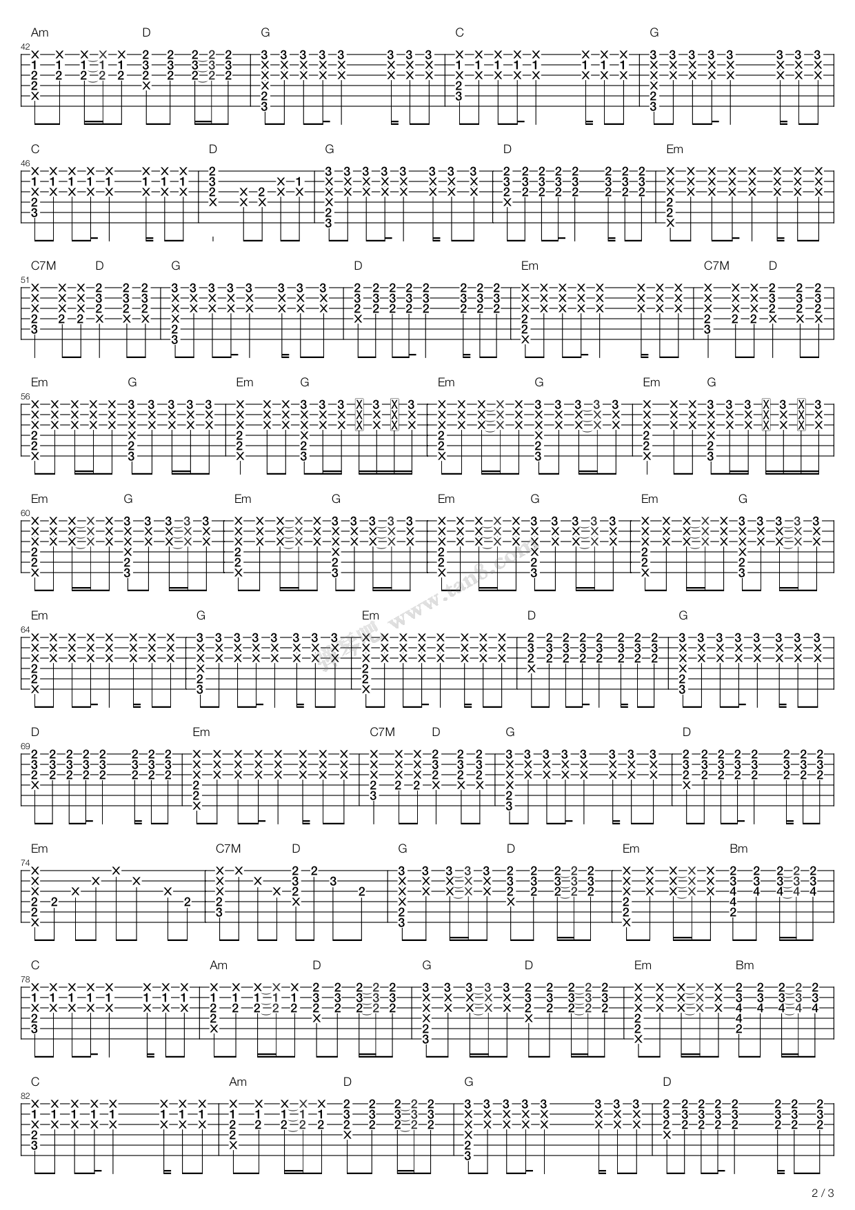 《beyond - 18》,beyond(六线谱 吉他谱吉他谱 第6页