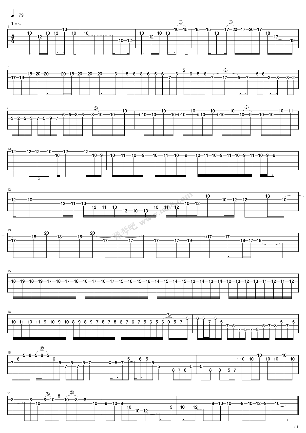 《海阔天空2005solo 经典》,beyond(六线谱 吉他谱吉他谱 第1页