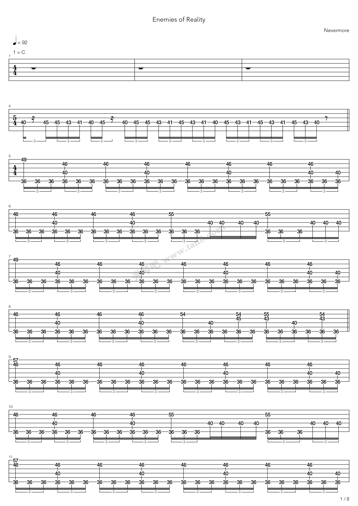 enemies of reality 吉他谱-虫虫吉他谱免费下载