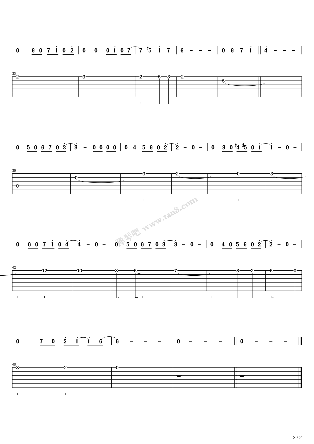 秋叶autumnleavesg调二重奏吉他谱