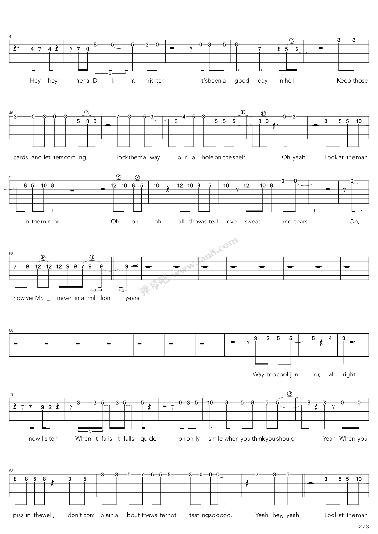 mr never in a million years 吉他谱-虫虫吉他谱免费下载