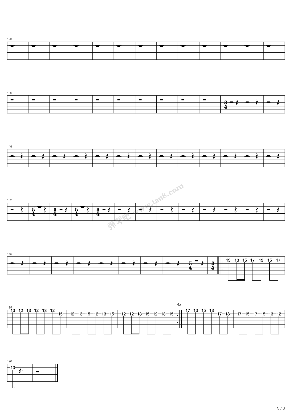 《black sheep》,sonata arctica(六线谱 吉他谱吉他谱 第3页