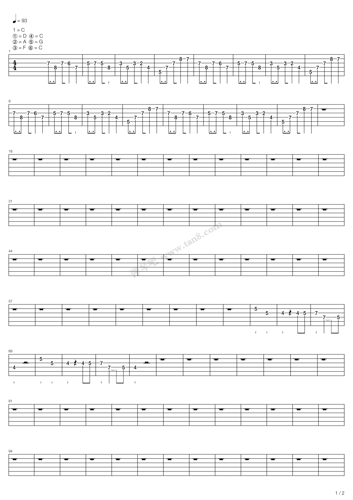 time is black 吉他谱-虫虫吉他谱免费下载