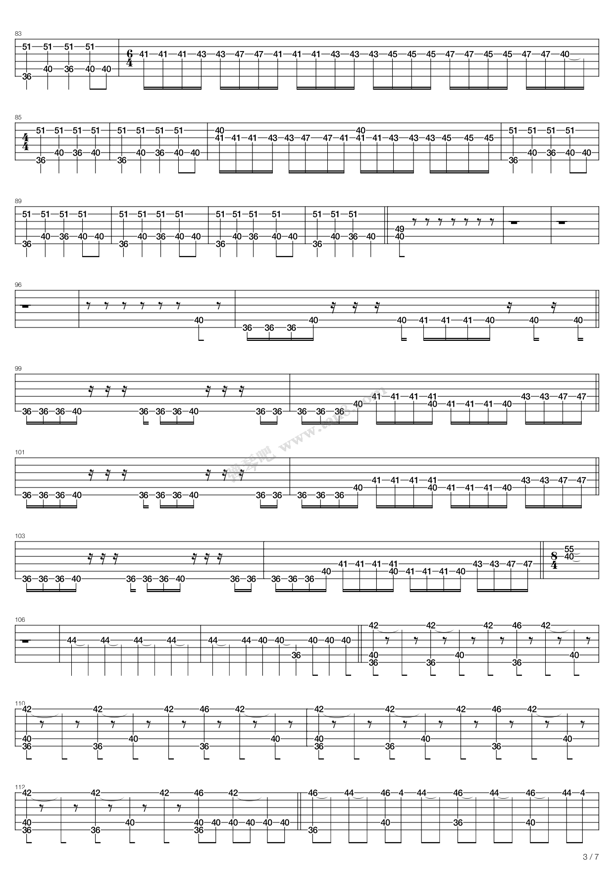 bitchslap 吉他谱-虫虫吉他谱免费下载