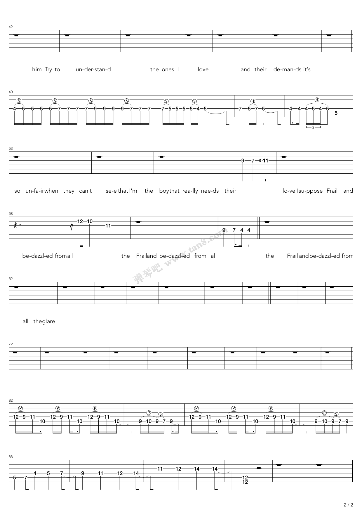 frail and bedazzled 吉他谱-虫虫吉他谱免费下载