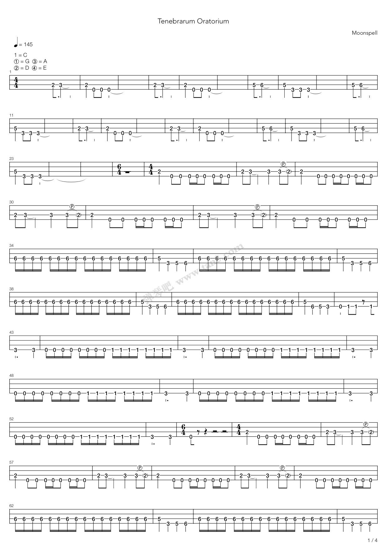 tenebrarum oratorium 吉他谱-虫虫吉他谱免费下载