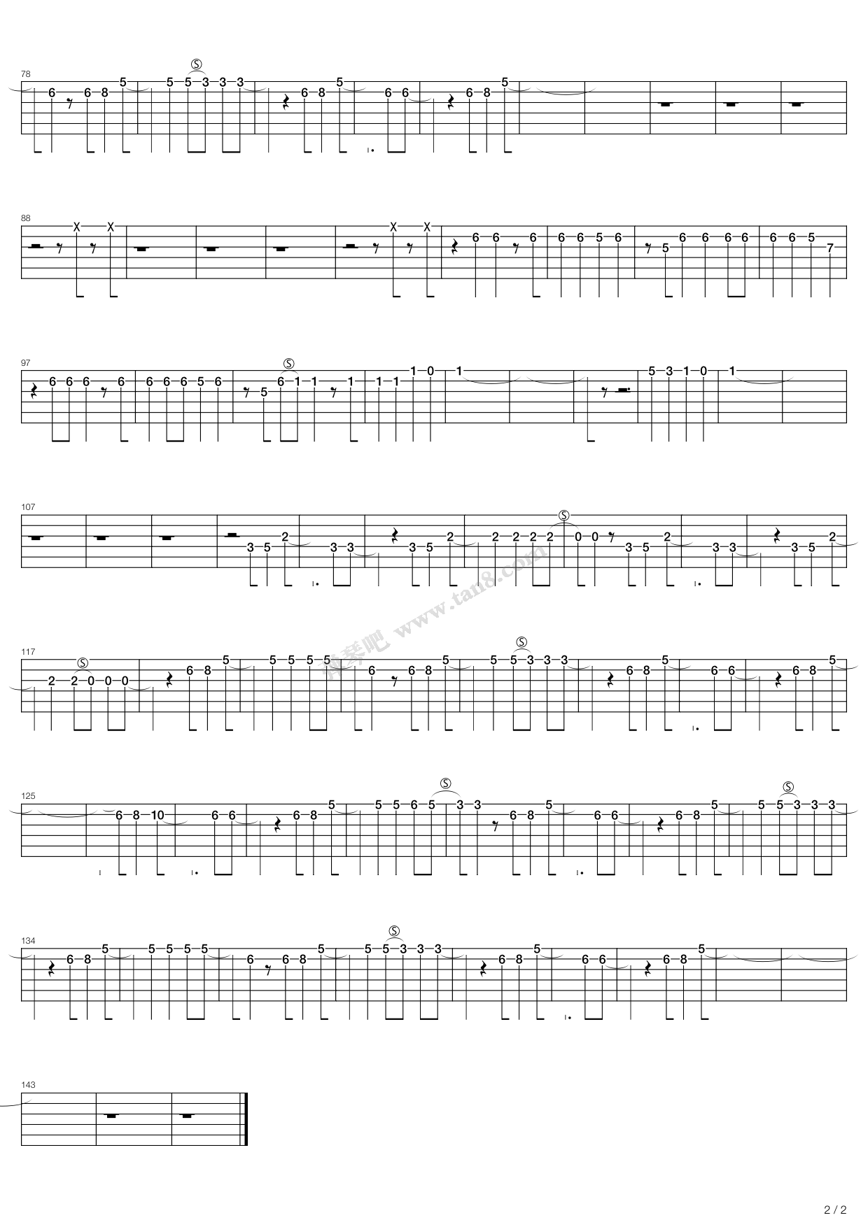 《take my hand》,simple plan(六线谱 吉他谱吉他谱 第2页