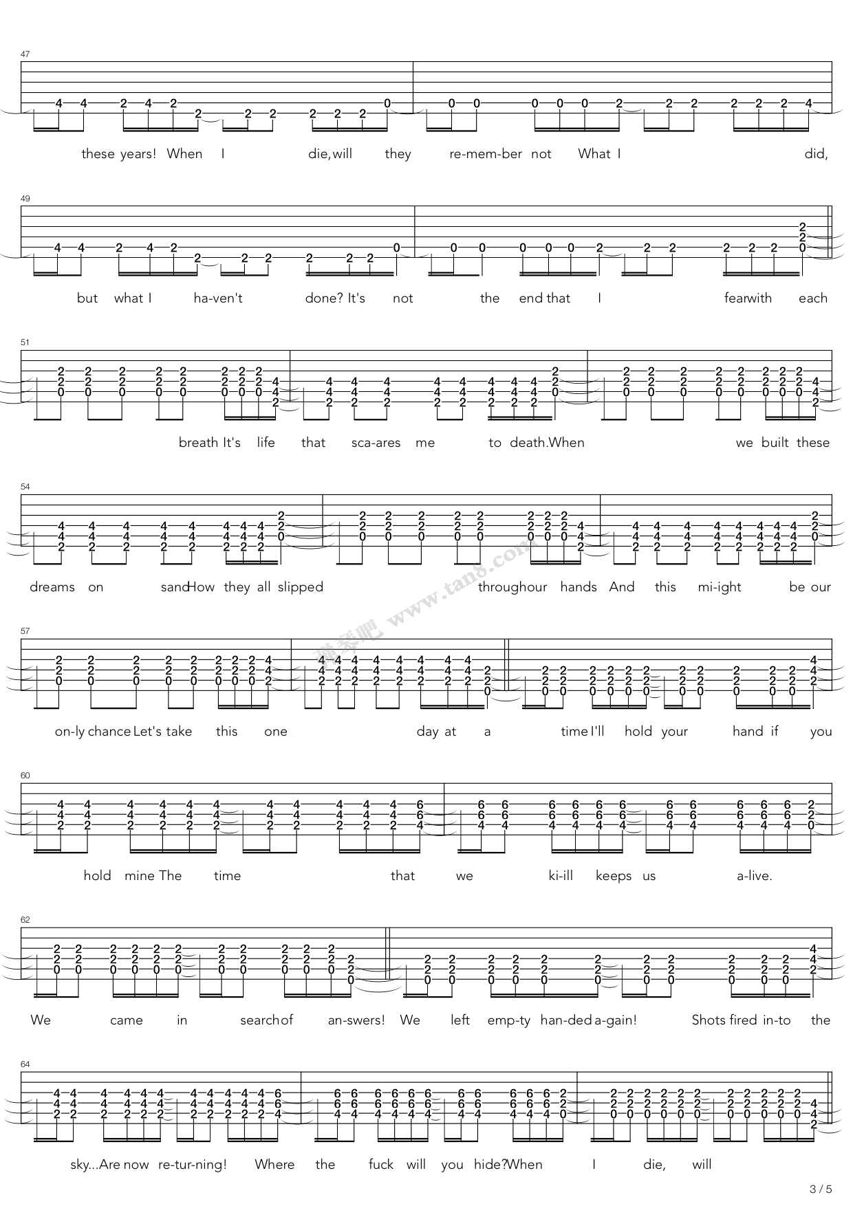 rumors of my demise have been greatly exaggerated 吉他谱-虫虫