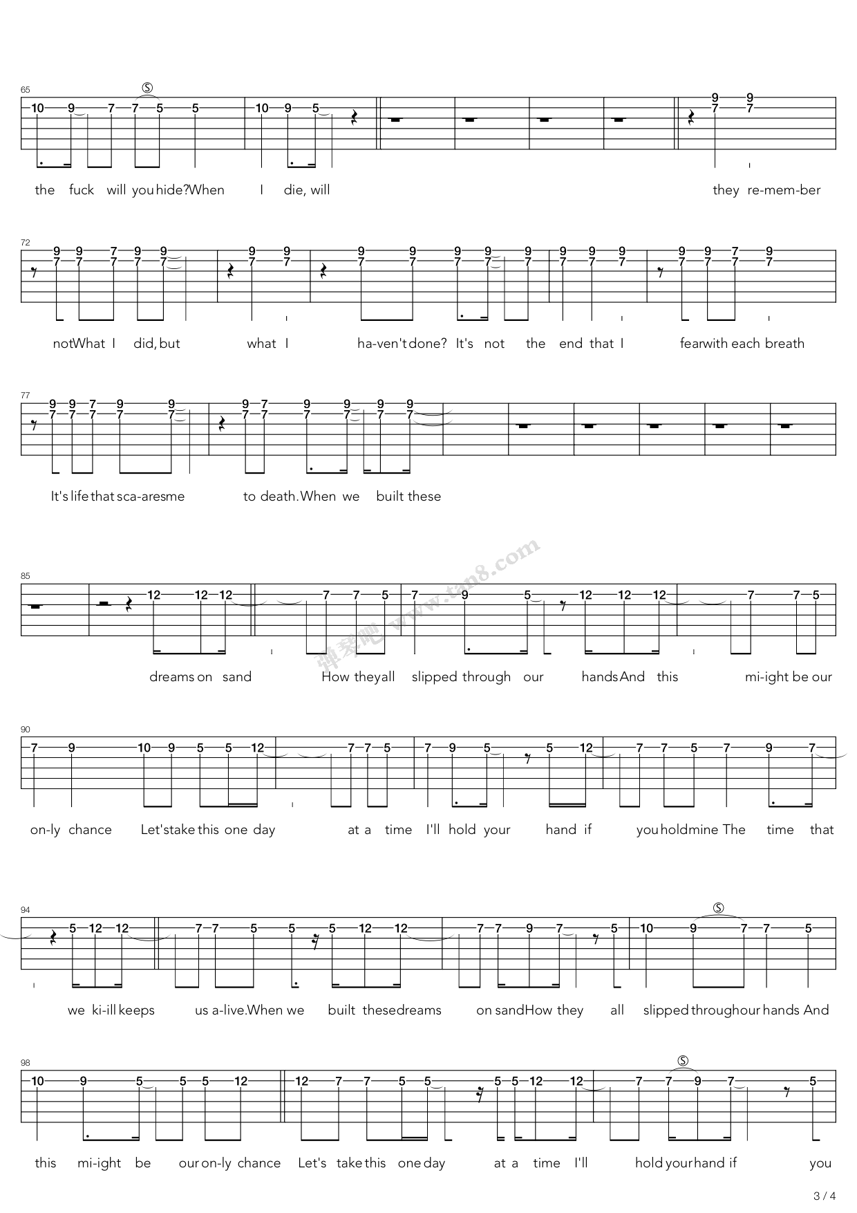 rumors of my demise have been greatly exaggerated 吉他谱-虫虫