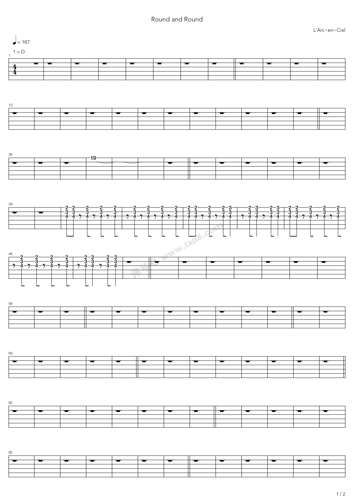 《round and round》,larc～en～ciel(六线谱 吉他谱吉他谱 第10页