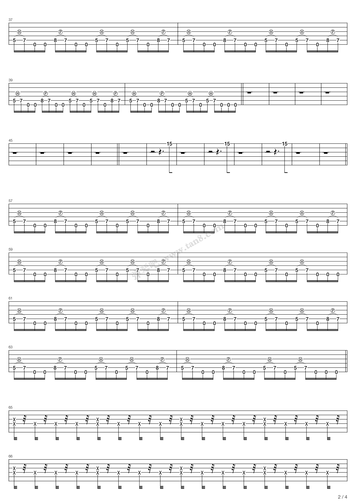 《engel》,rammstein(六线谱 吉他谱吉他谱 第2页