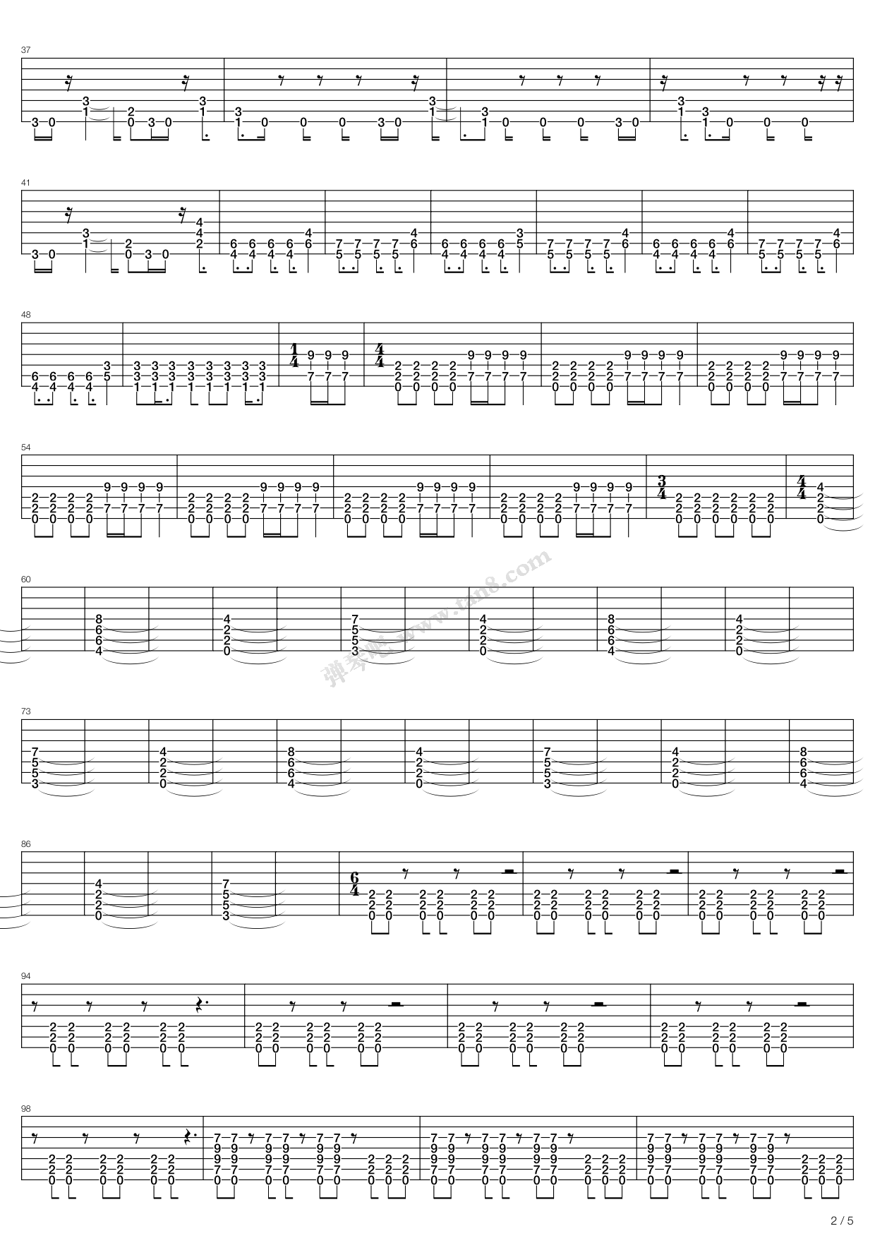 《vanished》,meshuggah(六线谱 吉他谱吉他谱 第8页