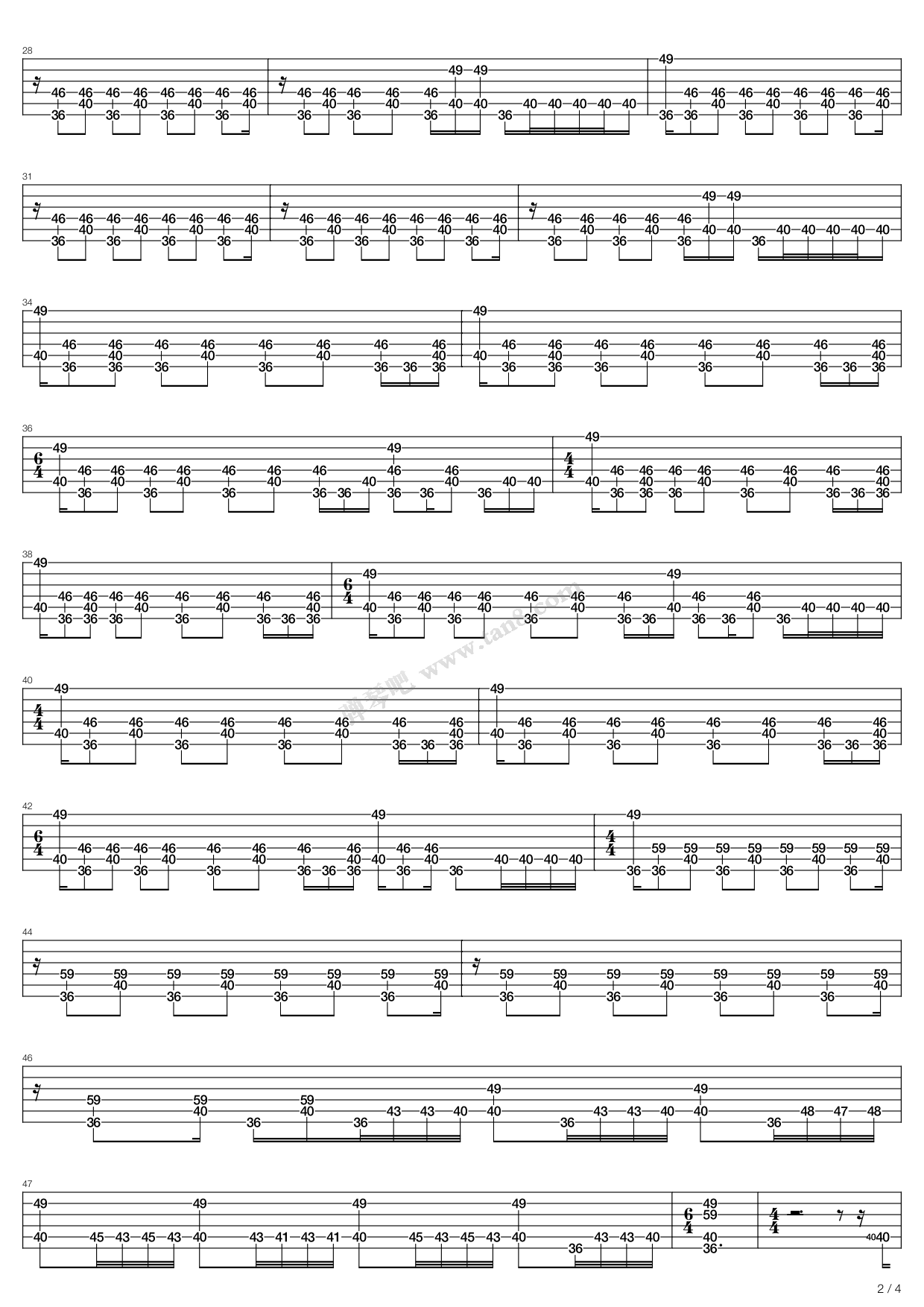 《seven》,megadeth(六线谱 吉他谱吉他谱 第15页