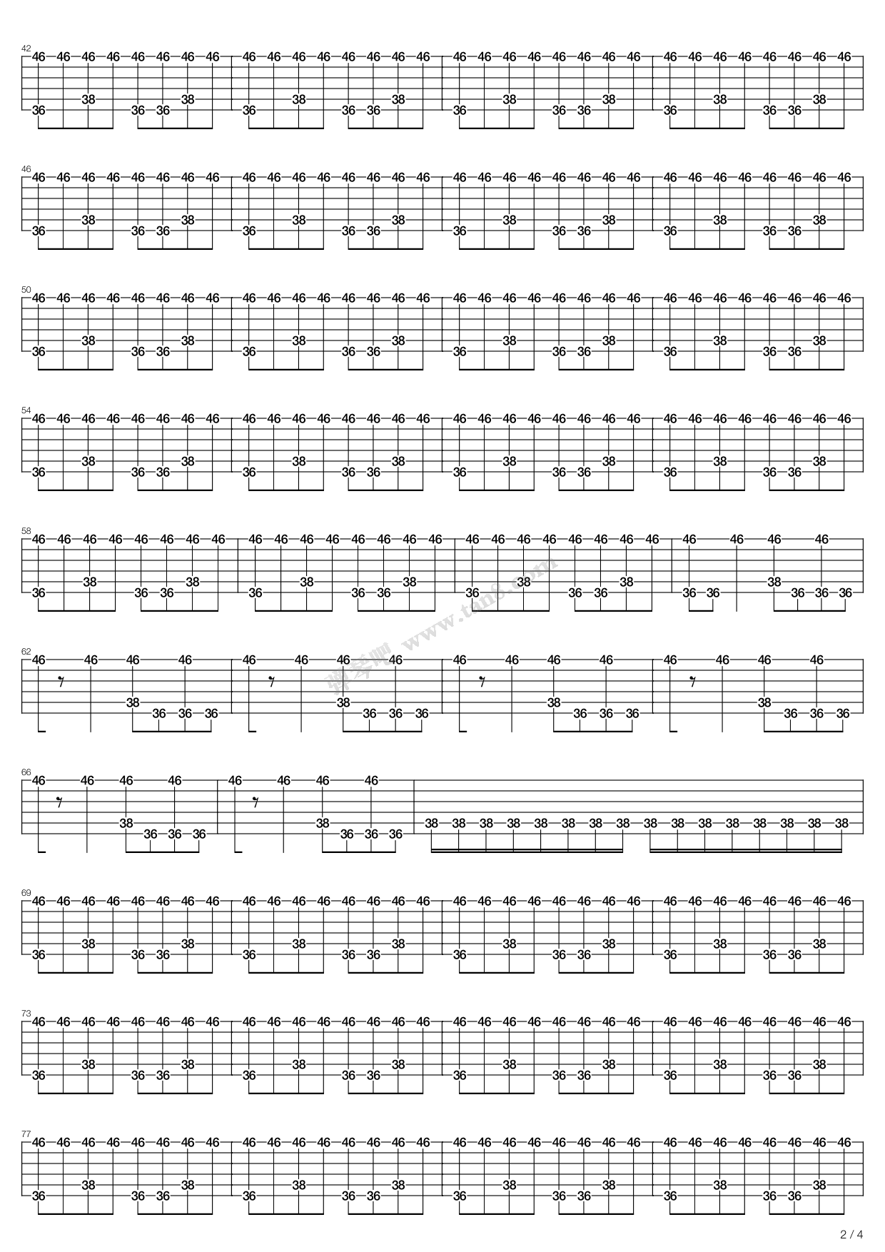 《insomnia》,megadeth(六线谱 吉他谱吉他谱 第17页